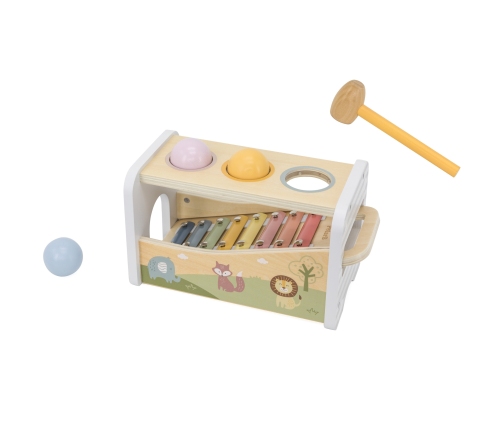 VIGA Drewniany Zestaw Wybijanka + Cymbałki Ksylofon 2w1