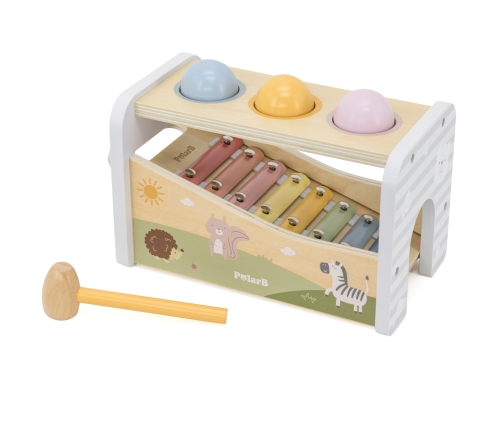 VIGA Drewniany Zestaw Wybijanka + Cymbałki Ksylofon 2w1