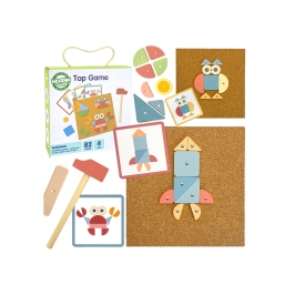 WOOPIE GREEN Drewniana Przybijanka z Młotkiem Układanka 20 wzorów 82 el. WOOPIE GREEN Drewniana Przybijanka z Młotkiem Układanka 20 wzorów 82 el.