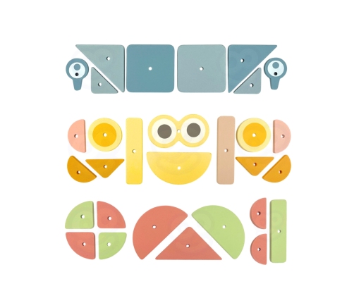 WOOPIE GREEN Drewniana Przybijanka z Młotkiem Układanka 20 wzorów 82 el.