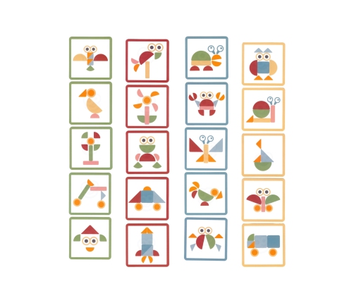 WOOPIE GREEN Drewniana Przybijanka z Młotkiem Układanka 20 wzorów 82 el.