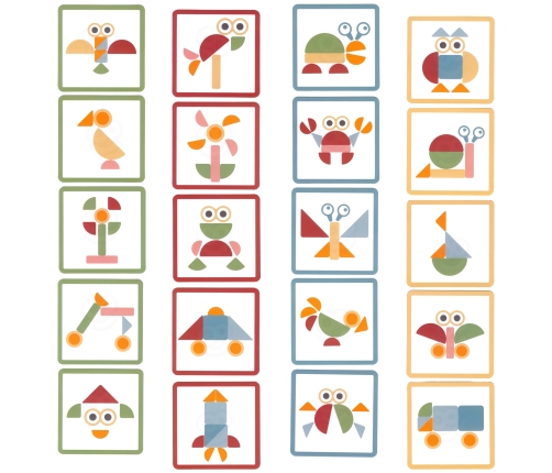 WOOPIE GREEN Drewniana Przybijanka z Młotkiem Układanka 20 wzorów 82 el.