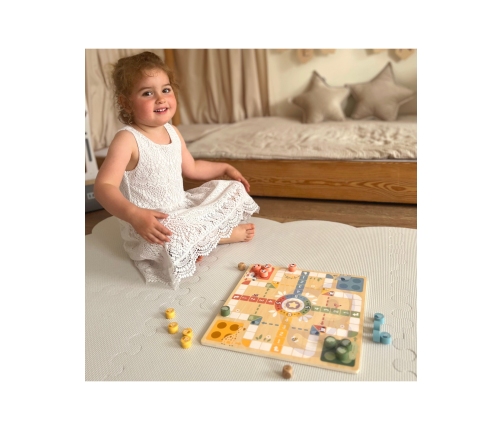 WOOPIE GREEN Gry Planszowe Logiczne 2w1 Ludo Chińczyk + Uwolnij Zwierzątka