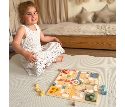 WOOPIE GREEN Gry Planszowe Logiczne 2w1 Ludo Chińczyk + Uwolnij Zwierzątka