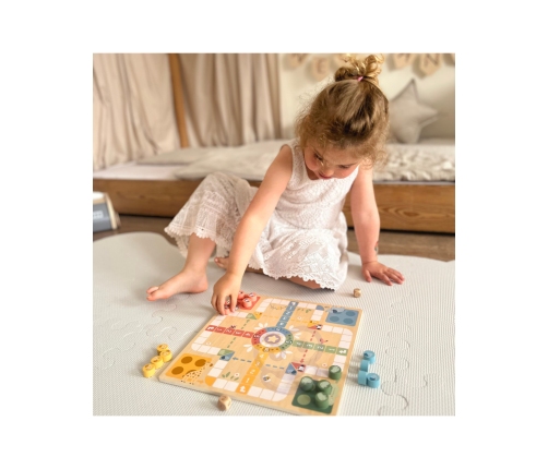 WOOPIE GREEN Gry Planszowe Logiczne 2w1 Ludo Chińczyk + Uwolnij Zwierzątka