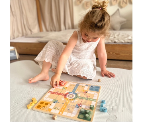 WOOPIE GREEN Gry Planszowe Logiczne 2w1 Ludo Chińczyk + Uwolnij Zwierzątka