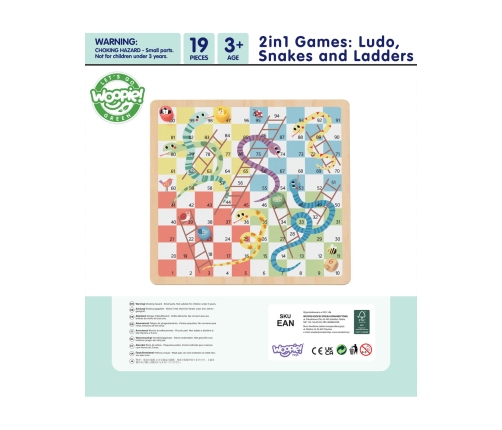 WOOPIE GREEN Gry Planszowe Logiczne 2w1 Ludo Chińczyk + Uwolnij Zwierzątka