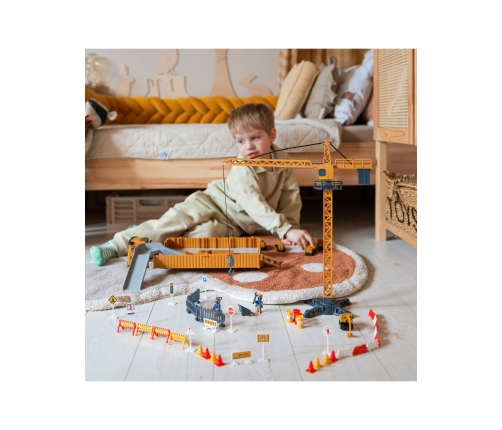 WOOPIE Samochód Ciężarowy 6w1 Zestaw Budowy Dźwig Resoraki Akcesoria