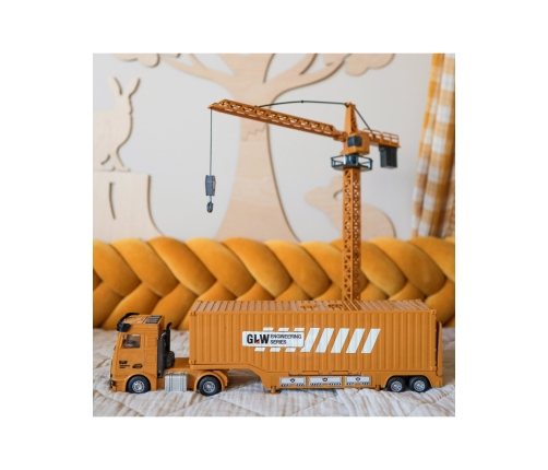 WOOPIE Samochód Ciężarowy 6w1 Zestaw Budowy Dźwig Resoraki Akcesoria