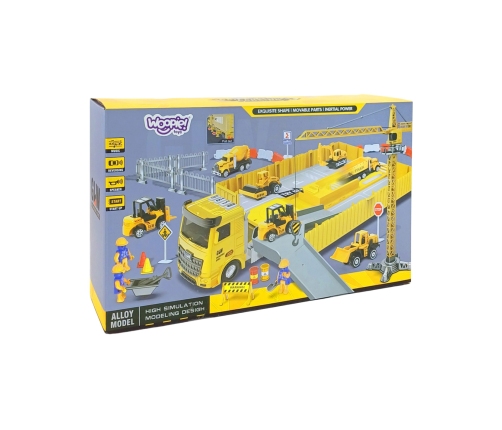 WOOPIE Samochód Ciężarowy 6w1 Zestaw Budowy Dźwig Resoraki Akcesoria