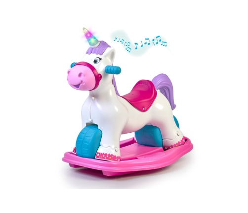 FEBER Interaktywny Bujany Jednorożec 2w1 – Jeździk Biegowy