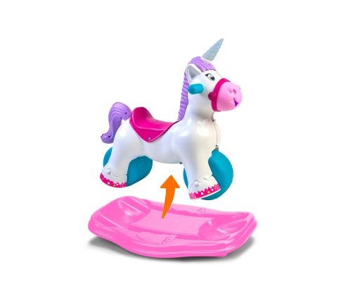 FEBER Interaktywny Bujany Jednorożec 2w1 – Jeździk Biegowy