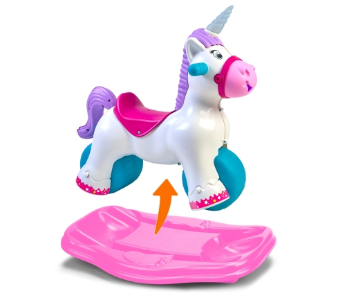 FEBER Interaktywny Bujany Jednorożec 2w1 – Jeździk Biegowy