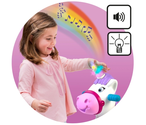 FEBER Interaktywny Bujany Jednorożec 2w1 – Jeździk Biegowy