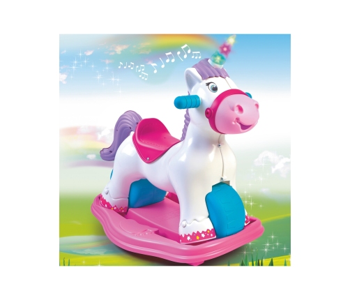 FEBER Interaktywny Bujany Jednorożec 2w1 – Jeździk Biegowy
