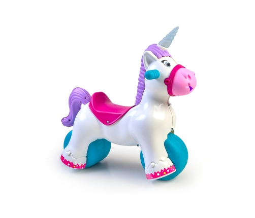 FEBER Interaktywny Bujany Jednorożec 2w1 – Jeździk Biegowy