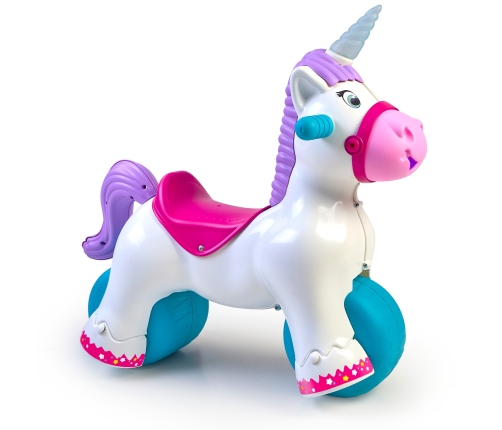 FEBER Interaktywny Bujany Jednorożec 2w1 – Jeździk Biegowy