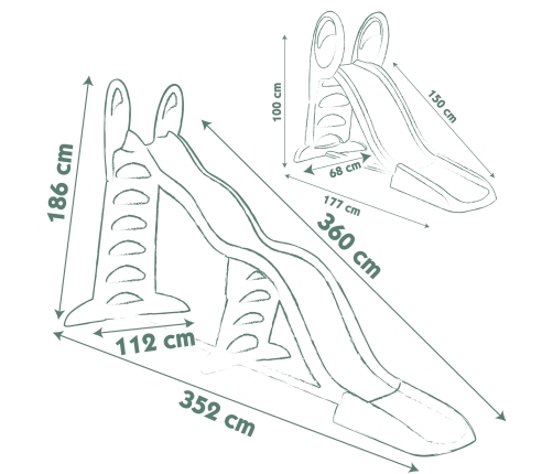 Smoby Zjeżdżalnia MEGAGLISS 2w1