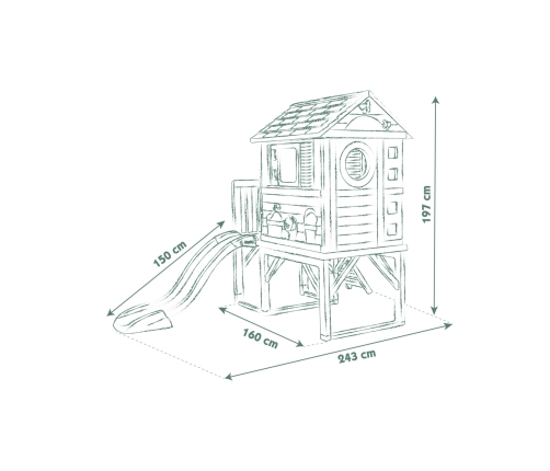Smoby Domek Na Palach Ze Zjeżdżalnią
