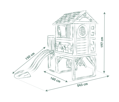Smoby Domek Na Palach Ze Zjeżdżalnią