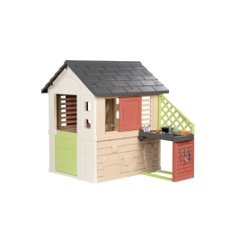 Smoby Domek Nature z kuchnią + 17 akcesoriów