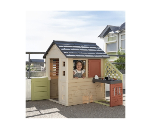 Smoby Domek Nature z kuchnią + 17 akcesoriów