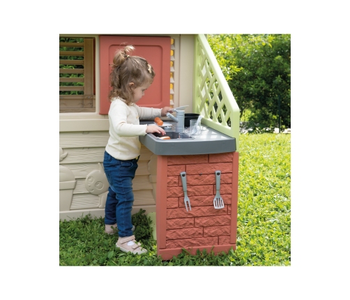 Smoby Domek Nature z kuchnią + 17 akcesoriów