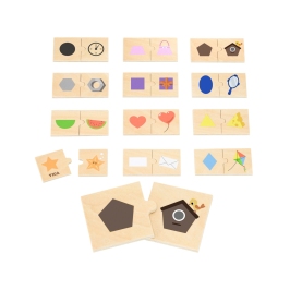 VIGA Zestaw Puzzle Łączenie Kształtów i Przedmiotów