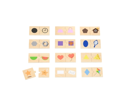 VIGA Zestaw Puzzle Łączenie Kształtów i Przedmiotów
