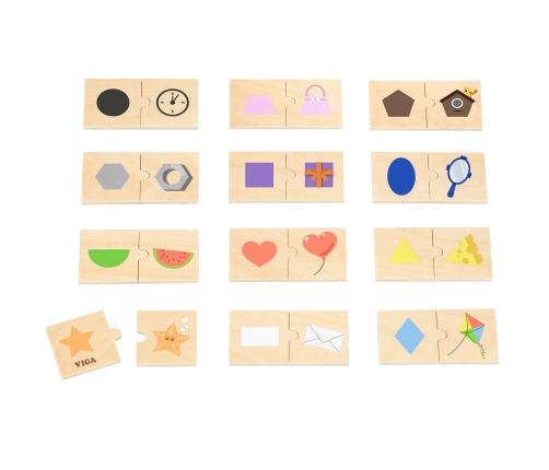 VIGA Zestaw Puzzle Łączenie Kształtów i Przedmiotów