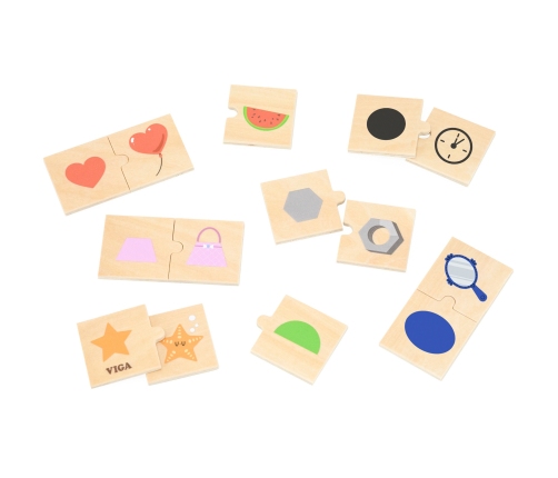 VIGA Zestaw Puzzle Łączenie Kształtów i Przedmiotów