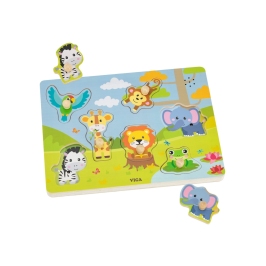 VIGA Puzzle Dźwiękowe Dopasuj Zwierzęta Egzotyczne