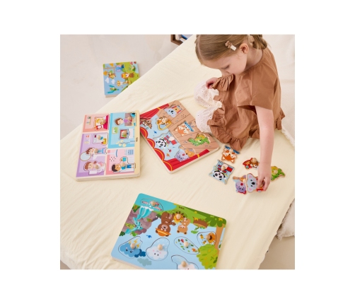 VIGA Puzzle Dźwiękowe Dopasuj Zwierzęta Egzotyczne