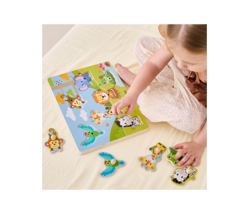 VIGA Puzzle Dźwiękowe Dopasuj Zwierzęta Egzotyczne