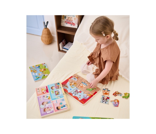 VIGA Puzzle Dźwiękowe Dopasuj Muzykujące Zwierzęta