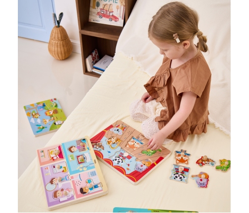 VIGA Puzzle Dźwiękowe Dopasuj Muzykujące Zwierzęta