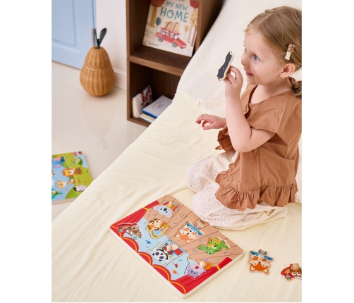 VIGA Puzzle Dźwiękowe Dopasuj Muzykujące Zwierzęta