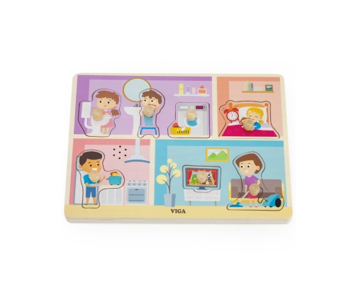 VIGA Puzzle Dźwiękowe Dopasuj Codzienne Aktywności