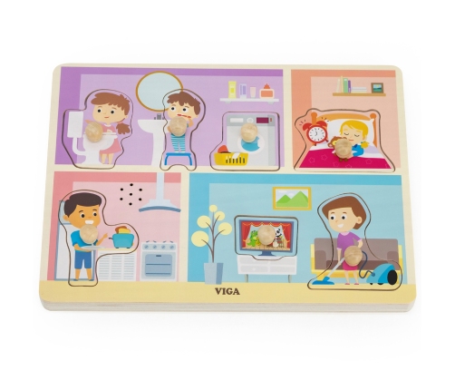 VIGA Puzzle Dźwiękowe Dopasuj Codzienne Aktywności