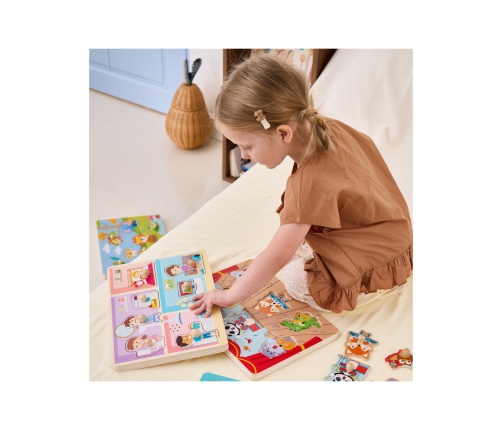 VIGA Puzzle Dźwiękowe Dopasuj Codzienne Aktywności