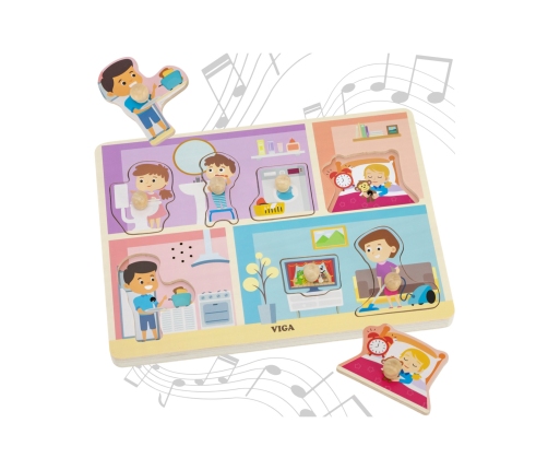 VIGA Puzzle Dźwiękowe Dopasuj Codzienne Aktywności