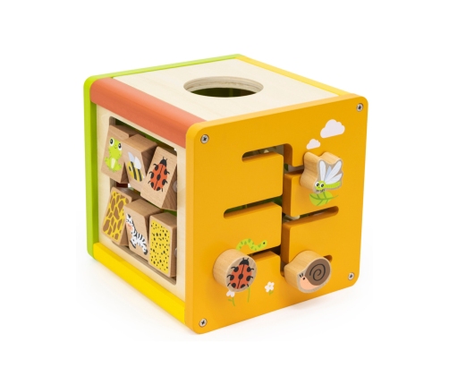 VIGA Drewniana Kostka Edukacyjna 5w1