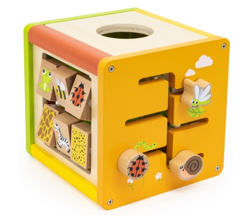 VIGA Drewniana Kostka Edukacyjna 5w1