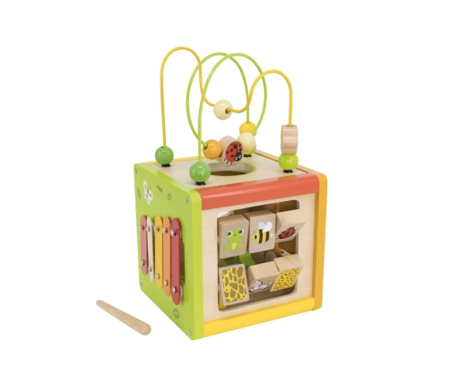 VIGA Drewniana Kostka Edukacyjna 5w1