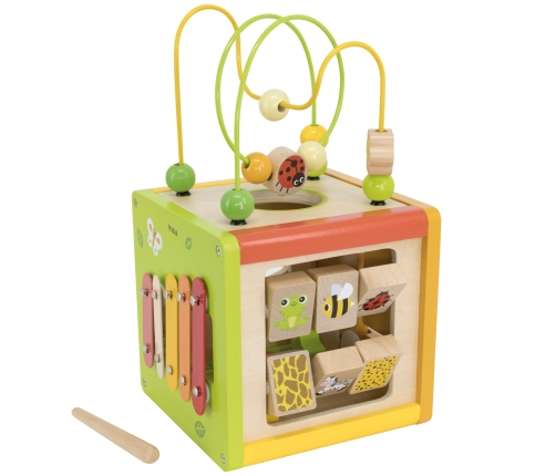 VIGA Drewniana Kostka Edukacyjna 5w1