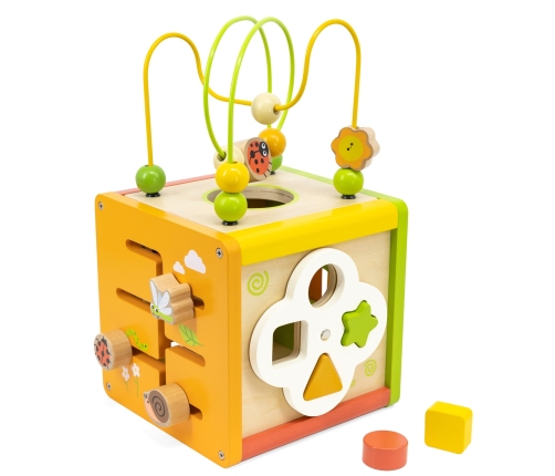 VIGA Drewniana Kostka Edukacyjna 5w1