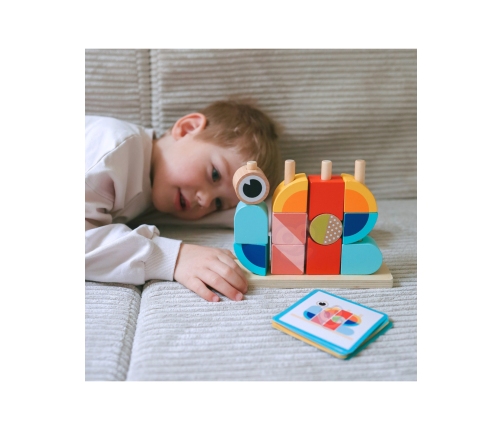 TOOKY TOY Krab Układanka Drewniana Stosy Klocki Bloki Pastelowy