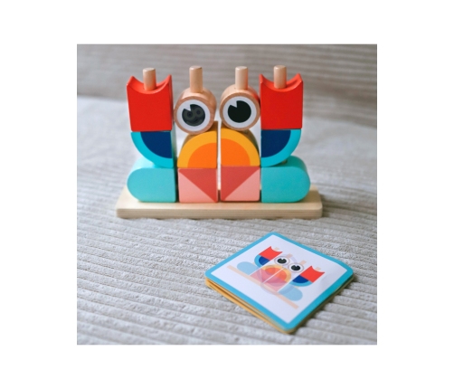 TOOKY TOY Krab Układanka Drewniana Stosy Klocki Bloki Pastelowy