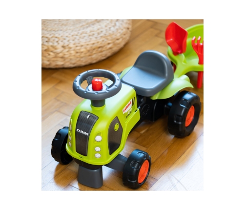 FALK Jeździk Claas 470 Arion Zielony z Przyczepką + Zestaw do piasku