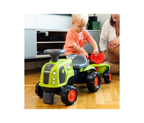 FALK Jeździk Claas 470 Arion Zielony z Przyczepką + Zestaw do piasku